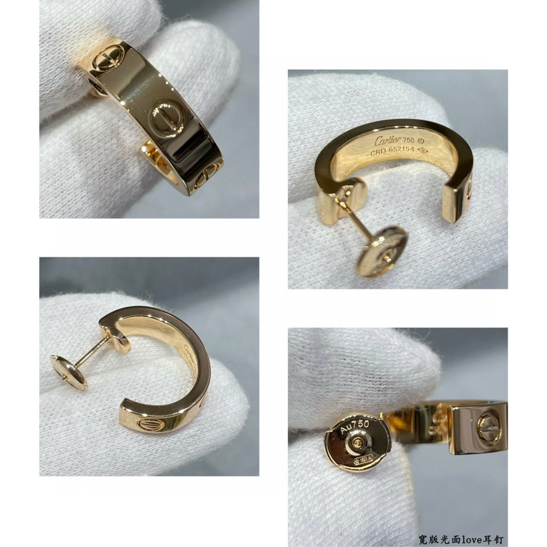 Ca*t*er wide glossy love earrings