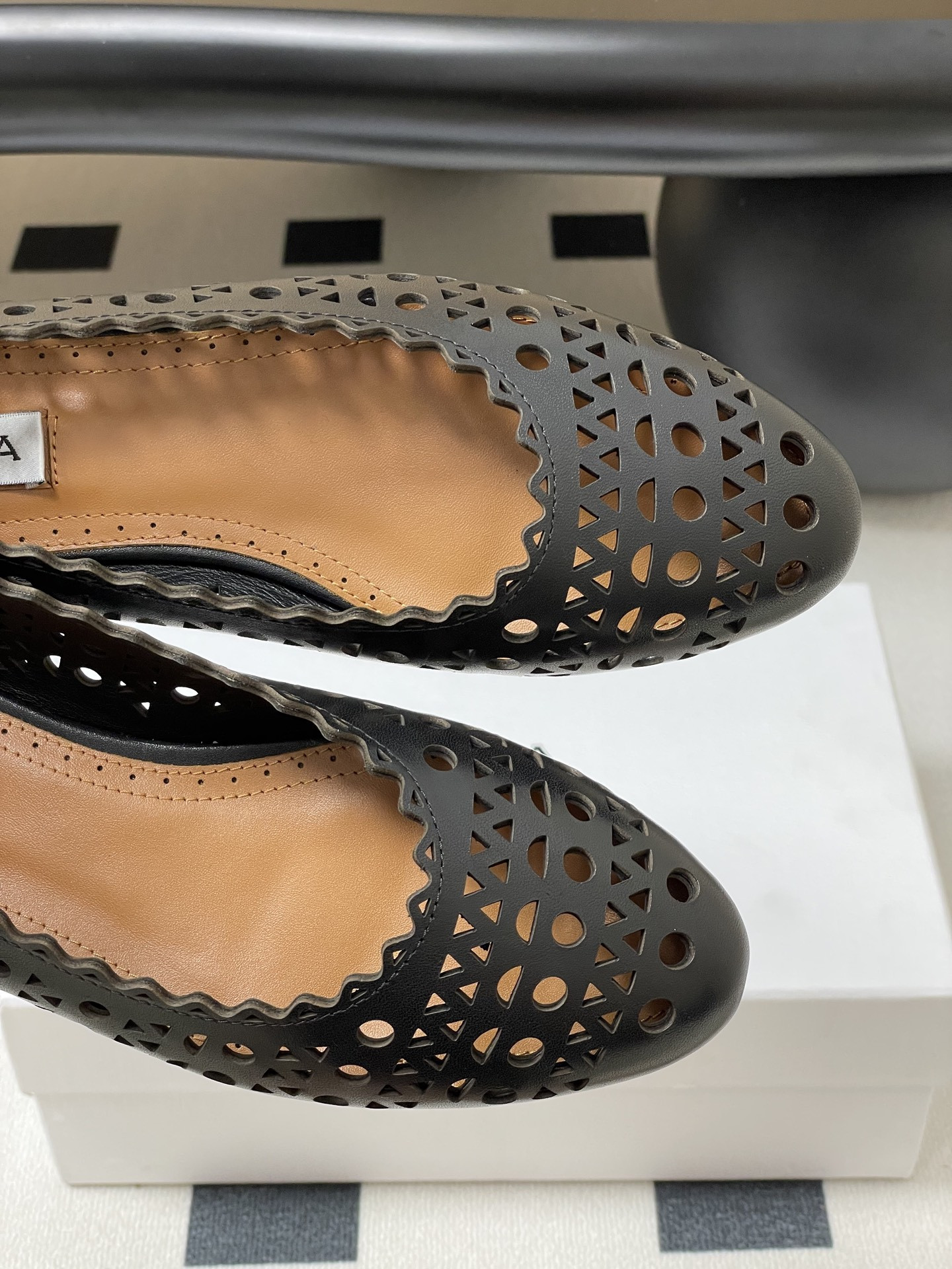 UA Alaïa Laser-cut Leather Ballet Flats(Customized Size 7-10 days production time)